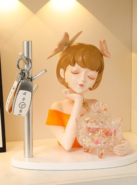 轻奢少女玄关摆件梳妆台收纳客厅电视柜家居装饰品乔迁新居礼品