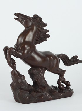 纯黄铜奔马摆件新中式送礼铜马礼品家居办公室客厅桌面装饰工艺品