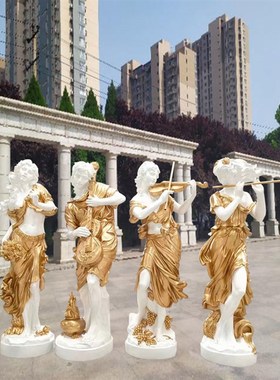 玻璃钢雕塑定制人物雕像欧式西方装饰品庭院景观花园酒店建筑摆件