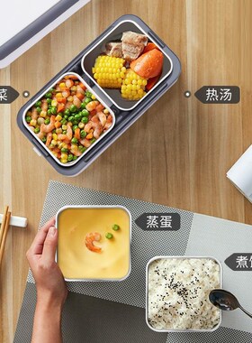 大容量电热饭盒插电上班族保温加热工地工自热蒸煮饭盒