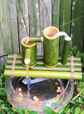 型竹子流水水景自动流水器流水器鱼缸流水器