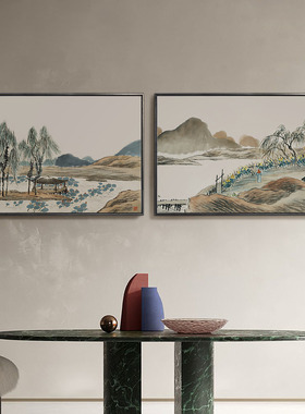 上品印画 齐白石曲沼荷风图 新沙发背景墙客厅挂画装饰画墙画
