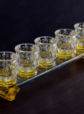 新款水晶供杯供奉佛前财神关公酒杯茶杯家用拜神佛字杯菩萨圣水杯
