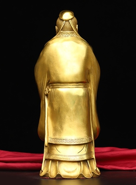 孔子像摆件纯铜办公室桌面客厅书房送老师学院校庆孔夫子雕像摆件