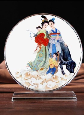 牛郎织女摆件水晶工艺品七夕节情人节礼品古代爱情收藏书房装饰品