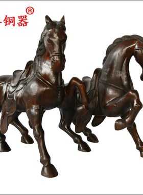 宇卓铜器铜马唐马工艺品开业礼品 纯铜马黄铜马