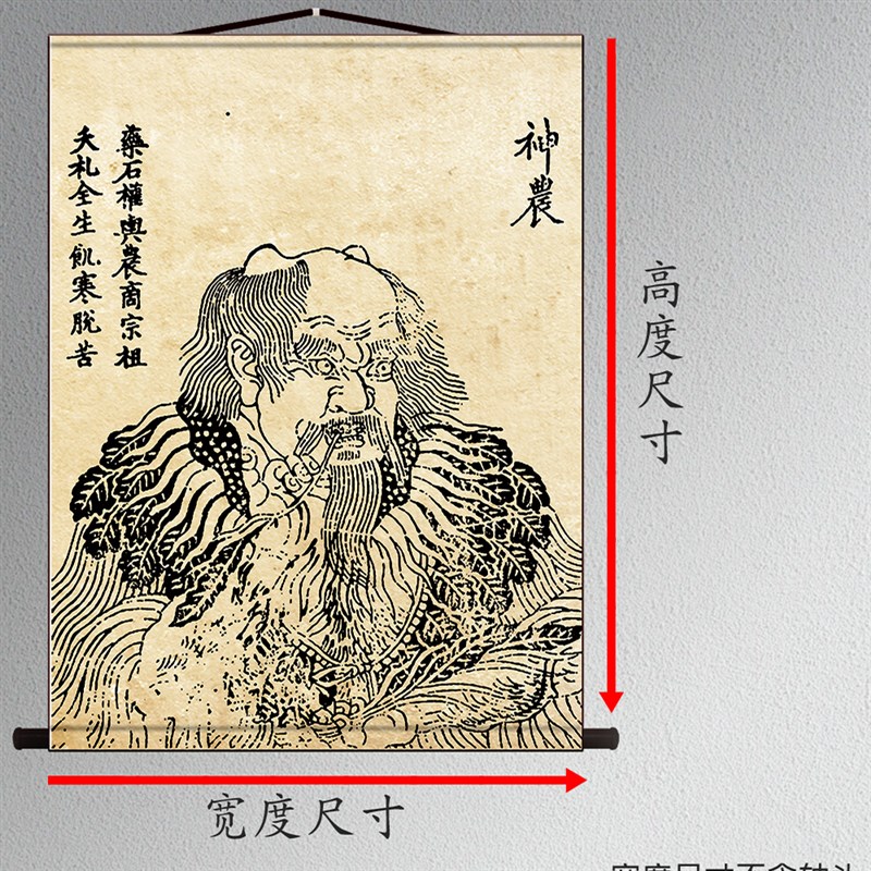三皇人物画像伏羲炎帝神农黄帝神像女娲娘娘装饰画挂画新款卷轴画 - 图3