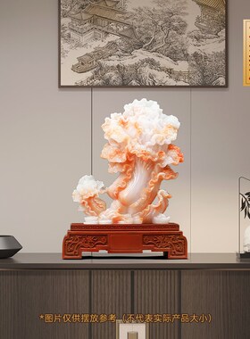 财大业大玉白菜摆件招财客厅玄关办公室酒柜高档装饰品开业礼物