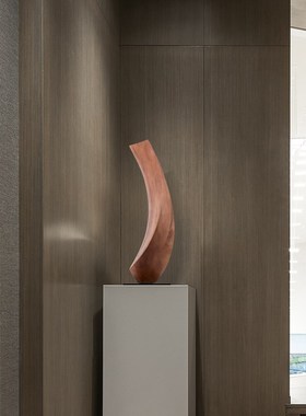 现代雕塑艺术装饰品酒店样板间玄关C桌面摆件样板房抽象木雕工艺
