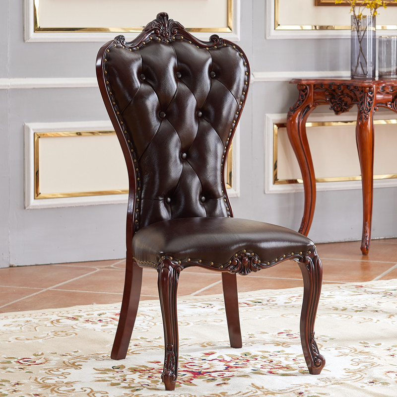 美式乡村做旧实木椅子欧式复古靠背酒店软包餐椅洽谈单人书房家用,淘宝优惠券,粉丝福利购,淘宝优惠卷