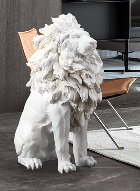 轻奢狮子客厅大型落地摆件办公室电视柜旁家居装饰品乔迁新居礼品