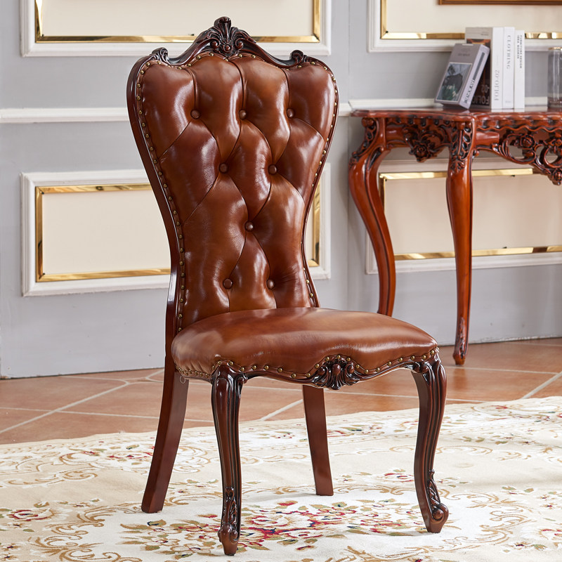 美式乡村做旧实木椅子欧式复古靠背酒店软包餐椅洽谈单人书房家用,淘宝优惠券,粉丝福利购,淘宝优惠卷