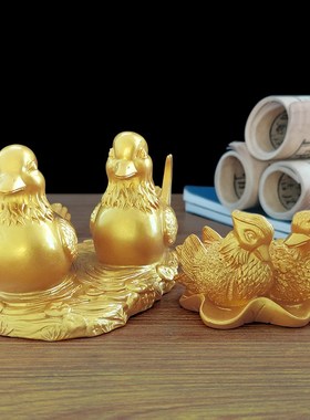 鸳鸯摆件姻缘一对送新人礼物家居卧室工艺品饰品百年好合新婚礼品