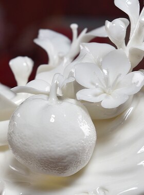 东方泥土 《大吉大利》陶瓷瓷花工艺品摆件 高档乔迁新居礼品开业