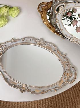 ChubbyCat法式复古玻璃镜面托盘ins风装饰摆件首饰展示镜子收纳盘