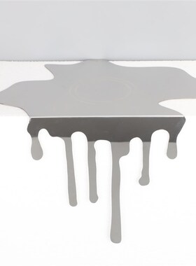 现代简约创意不锈钢抽象水滴托盘样板房售楼处家居桌面装饰金属盘