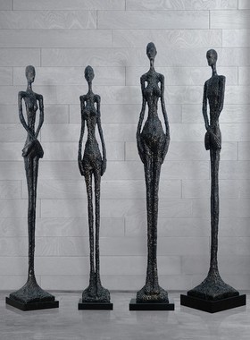 贾克梅蒂抽象雕塑人物艺术铁艺z摆件软装饰品样板间售楼部艺术摆