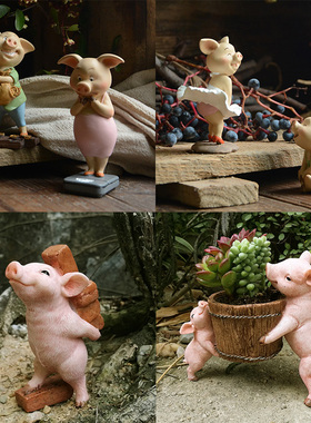 创意小猪花盆摆件可爱个性多肉盆栽装饰品礼物送男女生朋友圣诞节