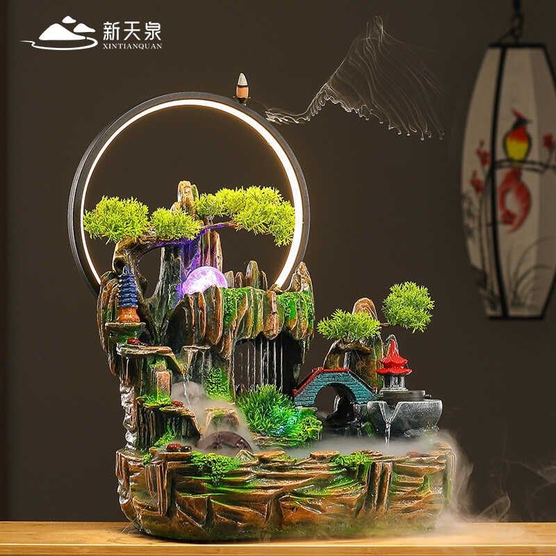 招财假山流水摆件公司前台高档装饰品客厅循环加湿器店铺开业祝福,淘宝优惠券,粉丝福利购,淘宝优惠卷