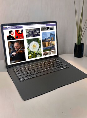 15寸全屏幕笔记本电脑模型假手提电脑13.3寸磨砂黑色道具电脑摆件