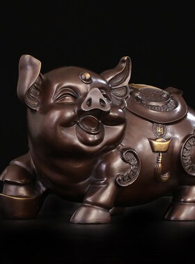 匠泽铜魂 铜猪摆件生肖猪家居装饰品摆设生肖猪家居装饰品摆件