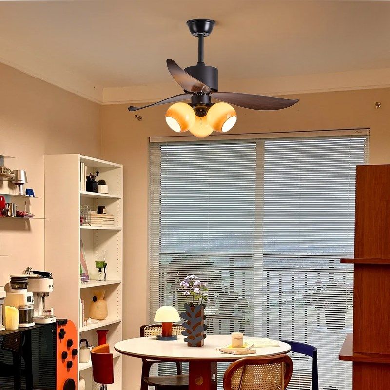 飞朵 法式中古风扇灯餐厅卧室书房复古吊扇灯头电风扇一体风扇灯,淘宝优惠券,粉丝福利购,淘宝优惠卷