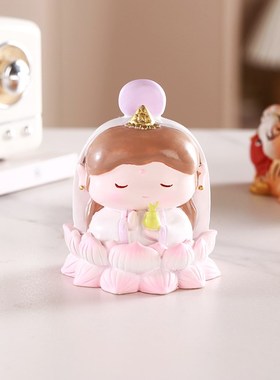 欢喜小神仙摆件观音如来月老财神创意工位桌面装饰可爱女生小礼物