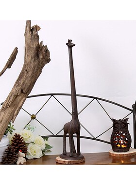 复艺欧式长颈鹿铁艺铁制工艺品玄关客厅电视柜摆件酒柜装饰品摆设