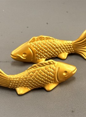 金属小黄鱼摆件金色鲤鱼跳龙门年年有余工艺品微景观造景拍照道具