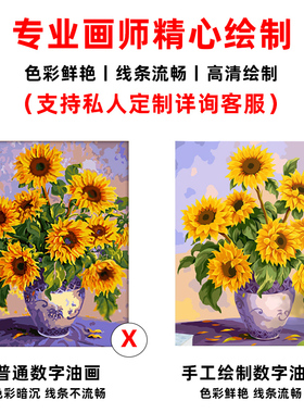 数字油画填充油彩挂画填色涂色解闷手工风景梵丰收名画