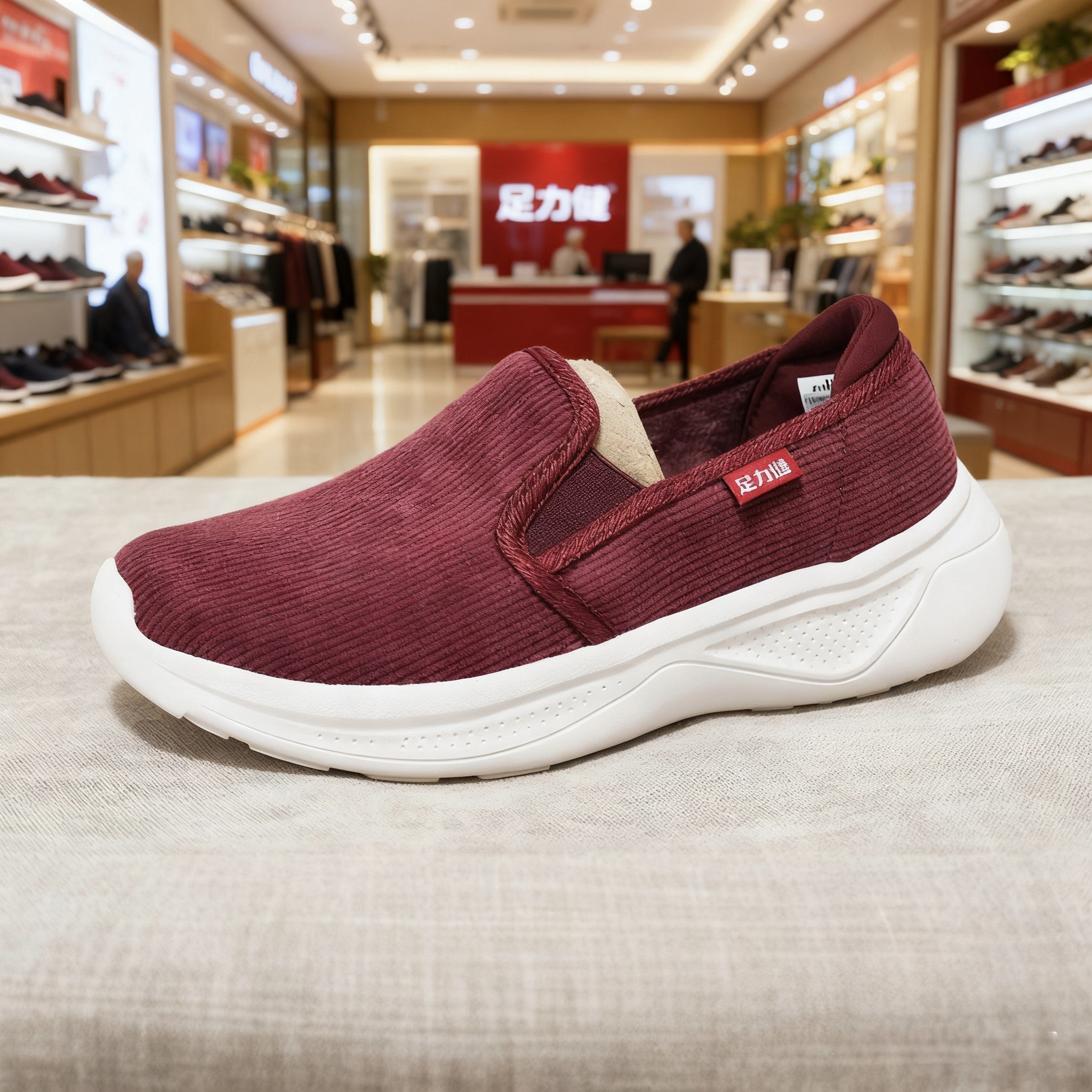 足力健老人鞋秋冬款薄绒健步鞋软底防滑轻便舒适加绒老北京布鞋,淘宝优惠券,粉丝福利购,淘宝优惠卷