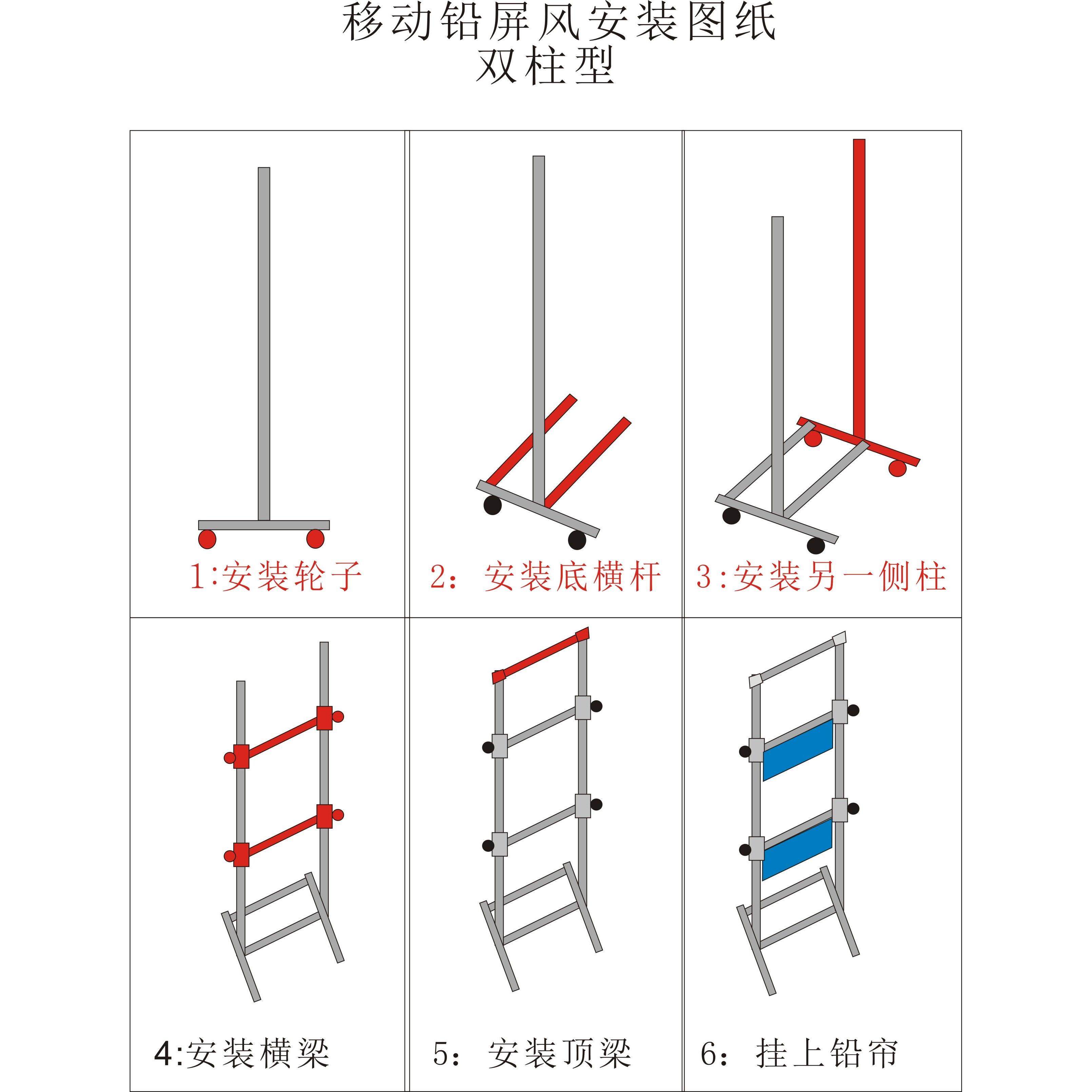 升降式移动防护防辐射铅屏风放射科X射线胸片射线防护帘厂家直销 - 图3