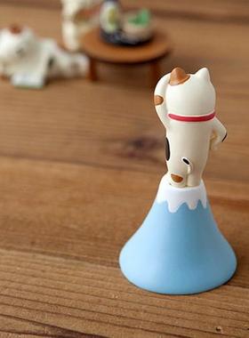 和风日本风格 ZAKKA 旅猫三毛猫树脂摆件三毛小篮子小摆件