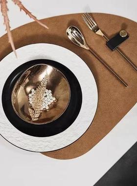 北欧样板间餐具套组软装餐桌摆台样板房餐盘轻奢简约家居餐盘摆件