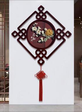 中国结挂件客厅大号福字挂画墙上装饰品高档玉雕画挂饰玄关装饰画