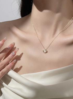 S925纯银轻奢猫眼石项链