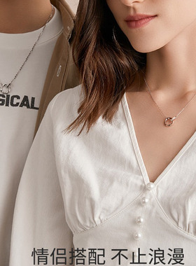 s925银莫比乌斯环情侣项链一对男女款情侣款520送女友情人节礼物