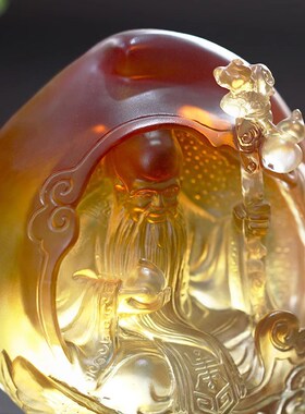 琉璃寿桃寿星公寿中寿摆件居家客厅装饰酒柜摆放长辈生日祝福送礼