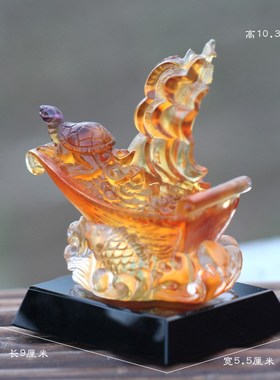 琉璃满载而归帆船摆件居家客厅办公前台桌面摆放装饰乔迁开业送礼