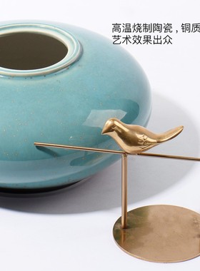 新中式陶瓷储物罐摆件电视柜酒柜客厅样板间博古架玄关家居装饰品