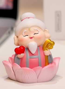 2025新年五路财神家居摆件月老观音办公桌面工位装饰品国潮风手办