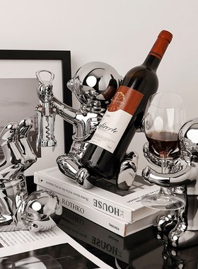 宇航员红酒架轻奢客厅酒柜装饰摆件餐桌面餐边柜酒托乔迁新居礼品