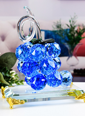 家居创意水晶葡萄工艺品摆件客厅酒柜电视柜家居装饰品精致小礼品