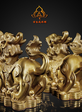 招财貔貅摆件铜貔貅大号一对公母皮丘聚财家居办公室店铺开业礼品