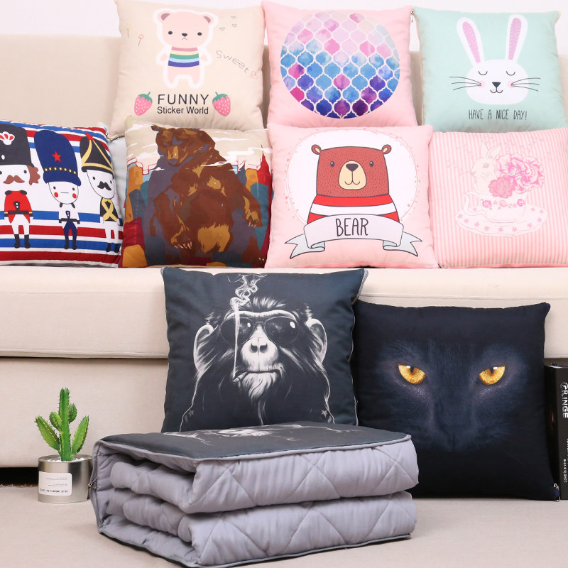 卡通抱枕被子两用汽车空调被折叠可爱办公室午睡小毯子车用靠枕头,淘宝优惠券,粉丝福利购,淘宝优惠卷