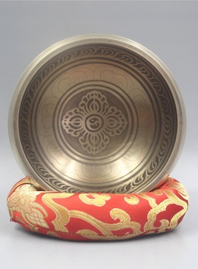 专业颂钵佛音碗尼泊尔手工黄铜瑜伽用品SPA音疗钵转经碗铜磬摆件