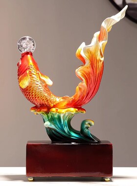 锦鲤鱼年年余招财家居办公室玄关酒柜业装饰礼品