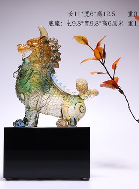 琉璃獬豸龙生九子正义神兽法律文创律所律师业办公室送礼品