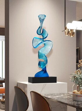 客厅客厅玄关树脂抽象雕塑售楼处门厅柜装饰品工艺品