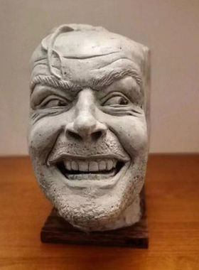 约翰尼雕塑头树脂装饰脸书架 图书馆雕塑工艺品雕像